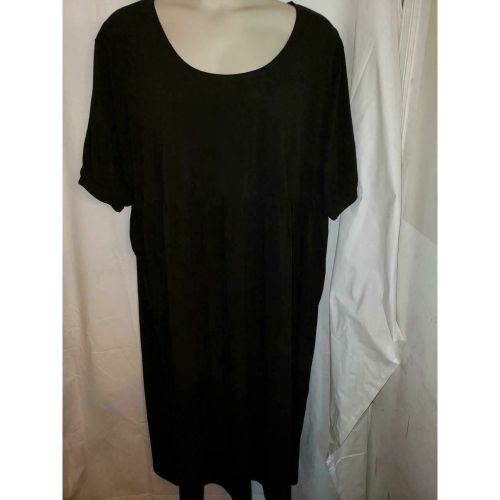 Ulla Popken little black A line dress size 28/30 polyester/spandex EUC